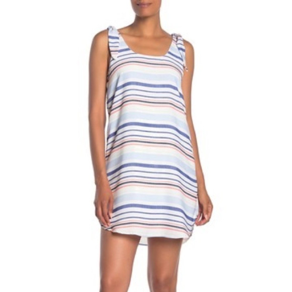 NWOT The Vanity Room Tie Strap Stripe Mini Dress